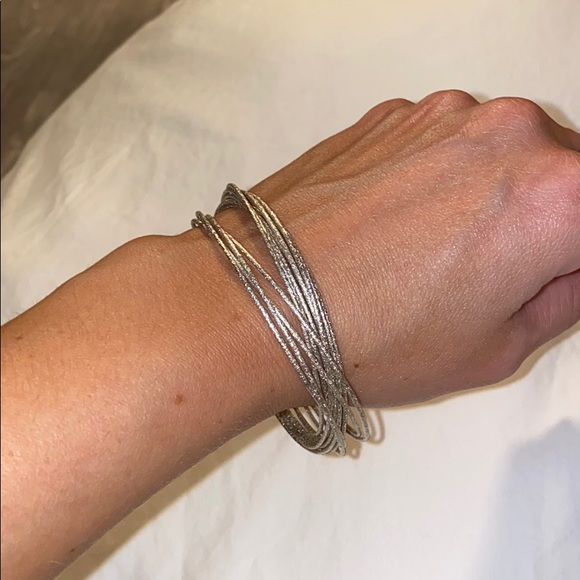 💎bebe Silver Tone Rhinestone Bangle Set - Picture 8 of 11